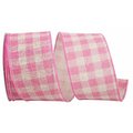 Reliant Ribbon 10.5 in. 20 Yards Gingham Hopsack Twill Wired Edge Ribbon, Pink 93639W-061-09H